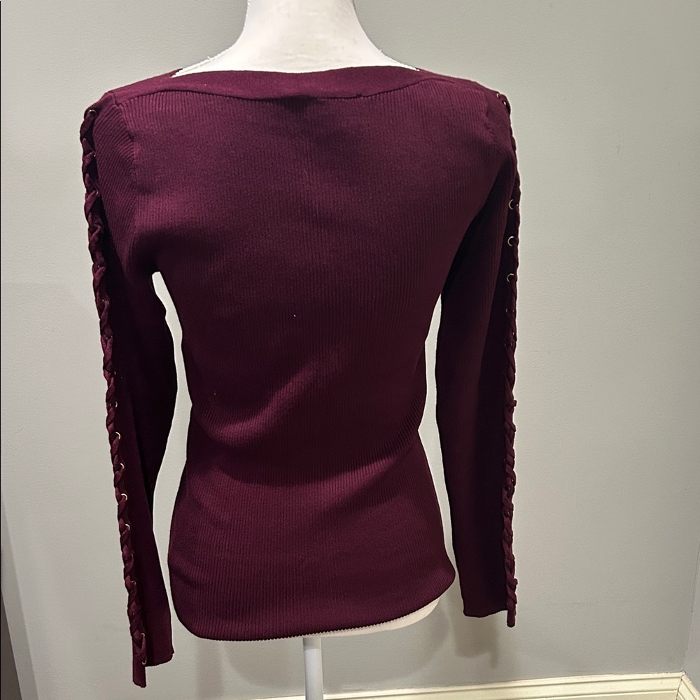 INC International Concepts Burgundy Sweater - Picture 2 of 6